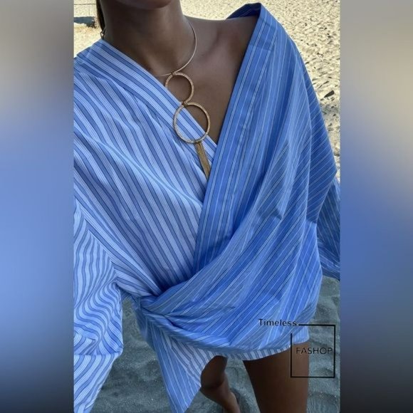 ZARA POPLIN WRAP SHIRT - Picture 4 of 10